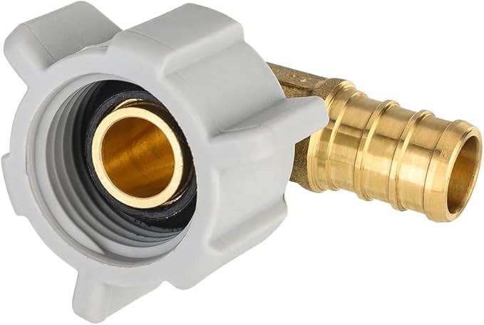 10-Pack EFIELD Pex 1/2" Pex X 1/2" Female NPT Swivel Elbow Brass Crimp Fittings, ASTM F1807,(PEX1807208)