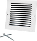 6"W x 6"H [Duct Opening Size] Steel Return Air Grille, Air Return Vent Cover for Ceiling and Sidewall - HVAC Air Vent Covers - [Outer Dimensions: 7.75"W x 7.75"H]