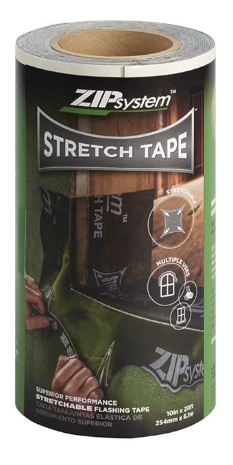 ZIP System Huber Stretch Tape | Self-Adhesive Flexible Flashing for Doors-Windows (10" x 20')