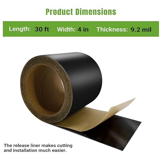 Flashing Tape Waterproof, Window and Door Flash Tape with Acrylic Adhesive, Self-Healing Flexible Roof Flashing Tape, Industrial-Grade All Weather for Building Waterproofing, 4 in x 30 ft
