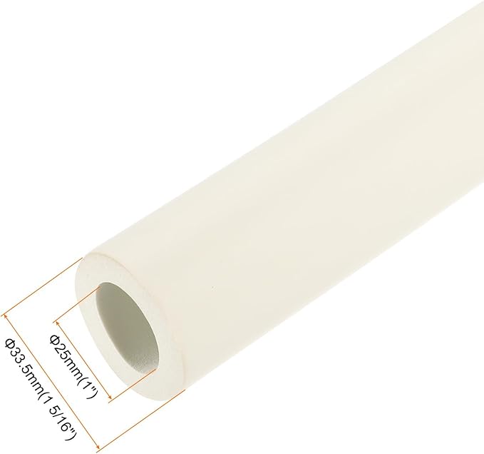 uxcell Foam Tubing for Handle Grip Support, Pipe Insulation Outside Pipe Lagging, 25mm(1") ID 33.5mm(1 5/16") OD 1m White