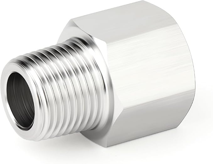 TAISHER 10PCS 304 Stainless Steel Pipe Fitting, Reducer Adapter, 3/8" NPT Male x 3/8" NPT Female