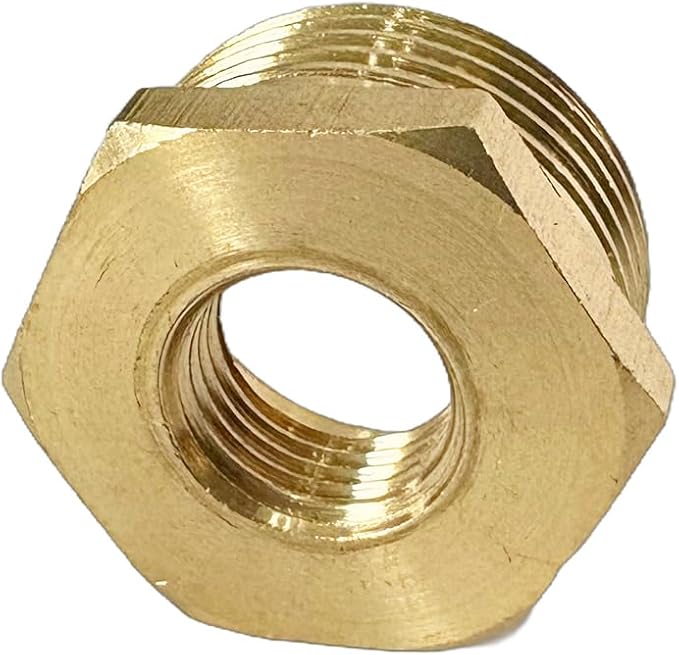 3/4" NPT Male x 1/4" NPT Female Brass Reducer Hex Bushing Threaded Pipe Fitting Reducing Adapter Pack of 2