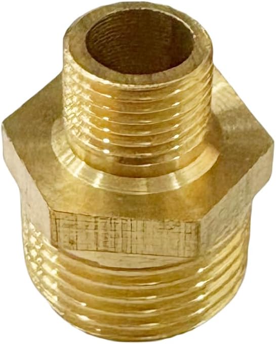 3/8" x 1/8" Male Threaded Hex Nipple Reducer Brass NPT Pipe Fitting Adapter Straight Connectors Pack of 2