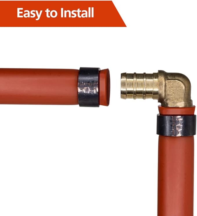 25 Pack 3/4" PEX Fittings, PEX Elbow Fittings, Brass PEX Fittings for PEX Tubing Pipe
