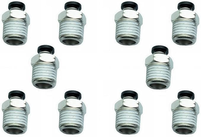 CDQBWQDJT 10 Pcs Pneumation Fitting 1/4" Tube OD Push To Connect X 3/8 NPT Pipe Male Connector