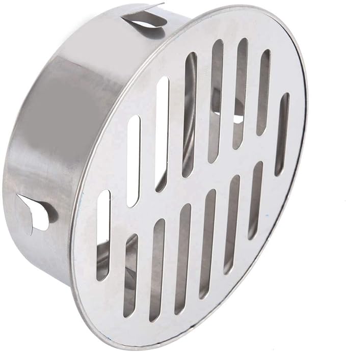 Floor Drain Cover, Stainless Steel Round Anti Blocking Round Grate Cover, Balcony Snap-in Drain Drain Strainers for Bathroom, Kitchen, Washroom, Patios(110 Flat Mouth)