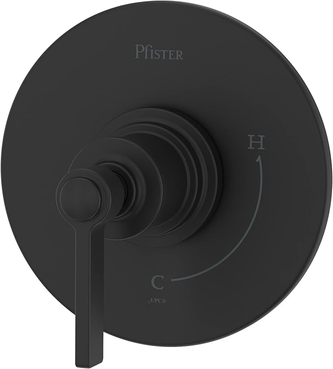 Pfister R89-1WN Winter Park Pressure Balanced Valve Trim Only with Single Lever Handle - Less Rough In - Spot Defense Black