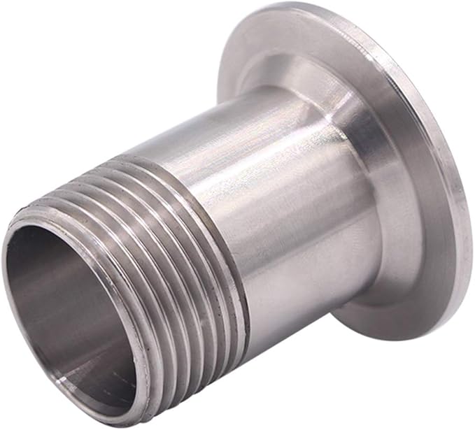 DERNORD 2 Pack Sanitary Male Threaded Pipe Fitting to TRI CLAMP with 2 Silicone Gaskets (OD 50.5mm Ferrule) (Pipe Size: 1" NPT)