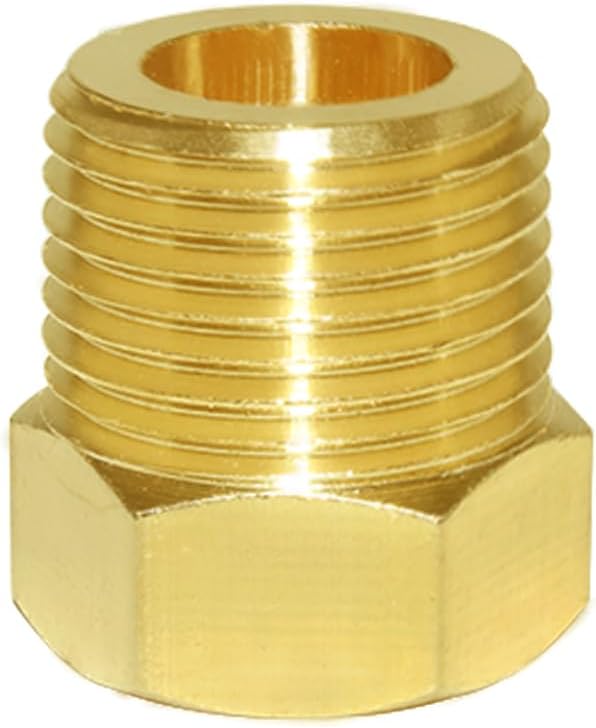 Joywayus 3/8" NPT Male Pipe Plug Outer Hex Thread Socket Plug Brass Fitting (Pack of 5)
