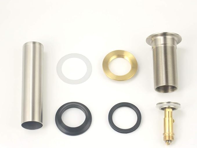 Purelux Pop up Drain Stopper for Bathroom Faucet Vanity or Vessel Sink Bathroom Drain Assembly No Overflow, Brushed Nickel