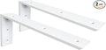 WINKER Countertop Support Bracket 2 Pack Heavy Duty 3/8" Thick Hidden L Shelf Bracket 16" x 6" x 2.5" Metal Corbels for Quartz/Granite/Wood/Concrete/Laminate Countertops, White