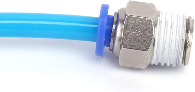 SNS 1/4"Tube OD x 1/4 NPT Male Straight Nickel Plated Brass Push to Connect Pneumatic Fittings（10 PCS） SPC1/4-02NPTBE