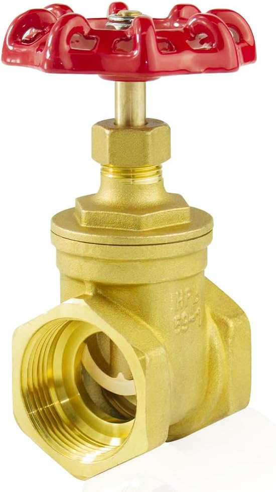 WiseWater 2" Brass Gate Valve, Rotating Sluice Valve Two-way Flow Manual Rotary Sluice Valve for Mechanical Equipment Industaril Household Use (DN50)