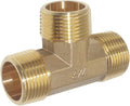 Joywayus Brass Pipe Fitting Barstock Street Tee T 3 Way NPT 3/4" Male x 3/4" Male x 3/4" Male Adapter