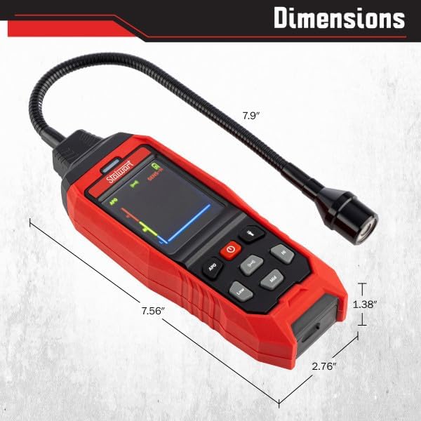 Stalwart Portable Rechargeable Natural Gas Detector with Gooseneck Probe