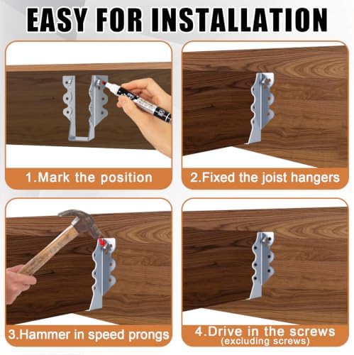 20 Pcs 2" x 6" Galvanized Steel Joist Hanger|Thickness 1.5mm