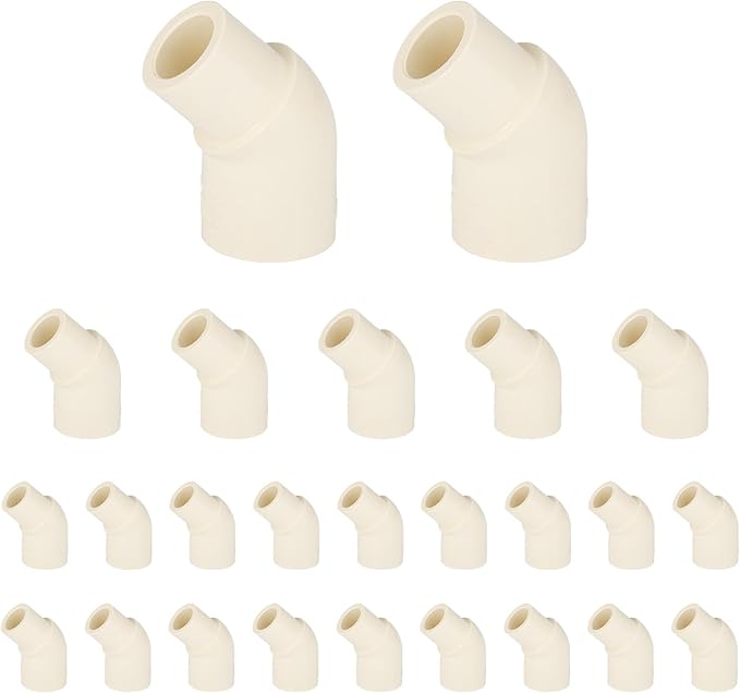 25-PACK EFIELD CPVC Street Elbow,1/2" Spigot x 1/2" Slip 45-Degree Elbow Fitting,(CPVC010-25)