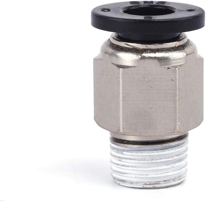 SNS 6mm Tube OD x 3/8 NPT Male Straight Nickel Plated Brass Push to Connect Pneumatic Fittings（10 PCS） SPC6-03NPBK