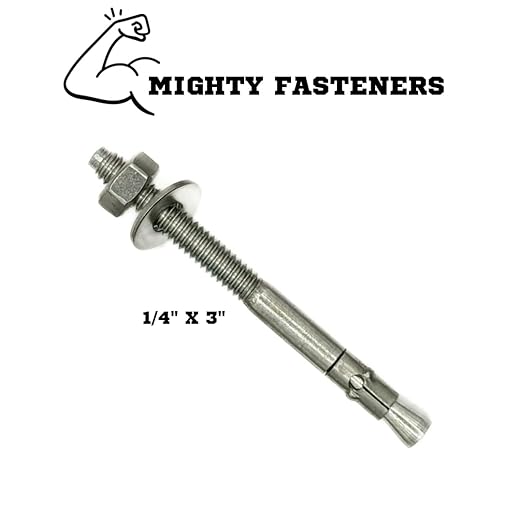 Wedge Anchors – Heavy-Duty 304 Stainless Steel Expansion Bolts for Concrete & Masonry, Rust-Resistant & Durable - 1/4" X 3" - 50 Pack