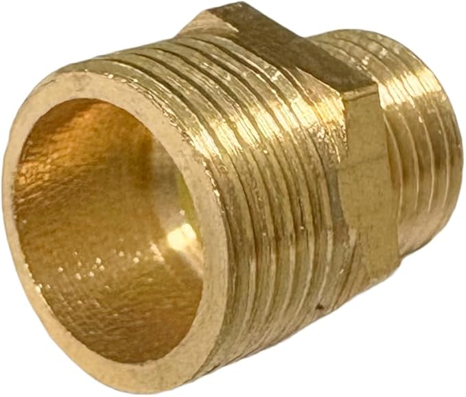 3/8" x 1/4" Male Threaded Hex Nipple Reducer Brass NPT Pipe Fitting Adapter Straight Connectors Pack of 2