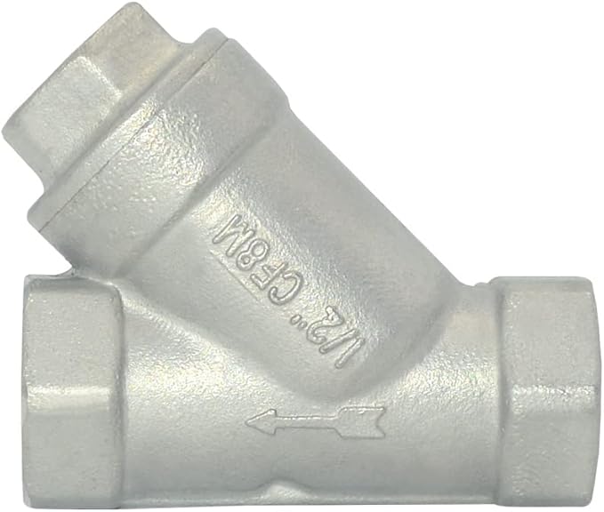 Strainer Mesh Filter Valve,800WOG Y-Spring NPT Female Check Valve,Stainless Steel SS316 CF8M (1/2")