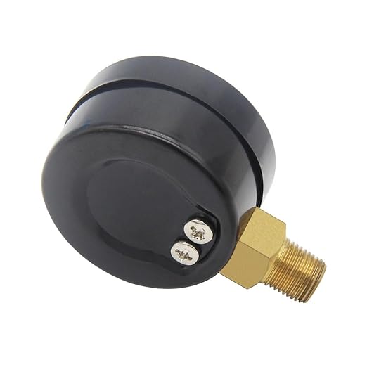 Pressure Gauge 0-150PSI 1/8" NPT Male Brass Bottom Mount 1-1/2" Dial Stainless Steel Case Include 1/2" NPT and 3/8" NPT Bushing Connector Universal Multifunctional