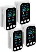 4‑in‑1 Upgraded Natural Gas Leak Detector & Carbon Monoxide Detectors Plug‑in with Dual Sensor, LCD Display Alarms, Temperature & Humidity Monitor for Home & RV (4 Pack)