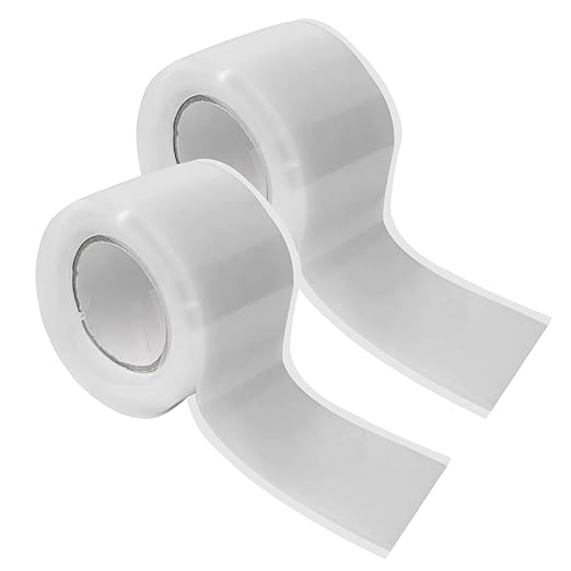 2 Rolls 1in x20ft Rescue Tape self-fusing Silicone Tape Waterproof Rubber Tape, Water Hose Leak Seal Pipe Plumbing Hose Repair Tape for Cable Winding Insulating Strech Wrap Seal White