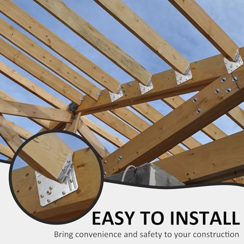 24 Pcs 16-Gauge Hurricane Tie, Hurricane Ties for Rafters, Heavy Duty Electrogalvanizing Joist Hangers, Heavy Duty Hot Galvanized Joist Hangers for Roofing Trusses Wood Timber