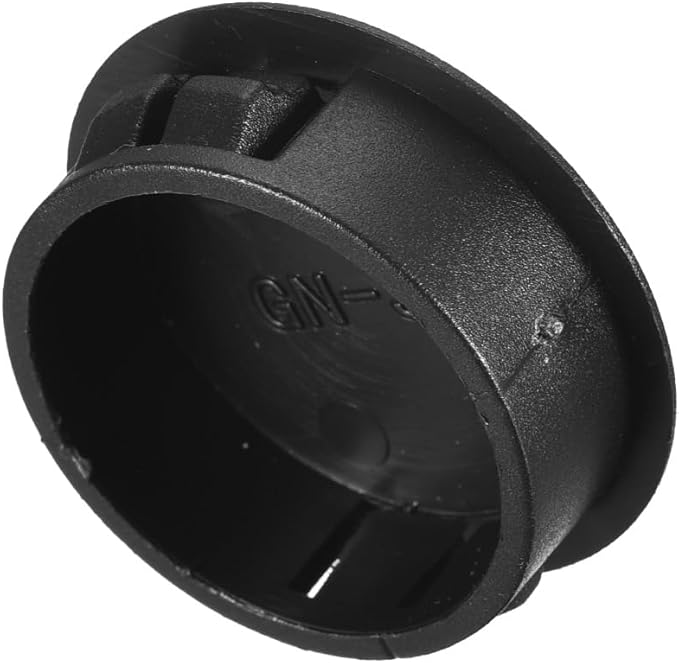 uxcell 1-3/8" Plastic Hole Plugs, 36Pcs Flush Type Panel Round Snap in Fastener Knockout Locking Plugs for Furniture Insert End Caps Panels, Black