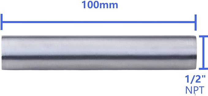 CONSTELLAR 304 Stainless Steel Pipe Fitting - 1/2" NPT Female x 1/2" NPT Female Threaded Thickened Pipe Wall, 100mm (4 inch) Length Heavy Nipple Seamless Pipe (1 Pcs)