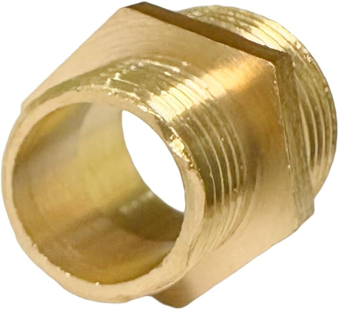 1/2" x 3/8" Male Threaded Hex Nipple Reducer Brass NPT Pipe Fitting Adapter Straight Connectors Pack of 5