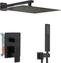 Oil Rubbed Bronze Shower System 16 Inch Bathroom Rain Mixer Shower Combo Set Wall Mounted Rainfall Shower Head and Handheld System Shower Faucet Set Rough-in Valve Body and Trim Kit