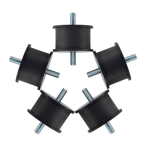 Large- Sized Rubber Cylindrical Vibration Isolator Mount with M12 Threads for Pump,Generator,Engine,Compressor, Motors,etc.