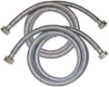 Appli Parts APIH-7234 2-Pack 6 ft Washing Machine Inlet Hose Braided Stainless Steel with Seal 3/4 in NPT Female Fitting works for hot and cold water