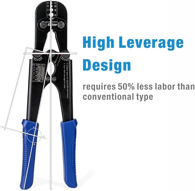 iCrimp Swaging Tool, Wire Rope Crimping Tools for Aluminum Copper Duplex Hourglass Sleeves, Stop Buttons and Ferrules with Built-in Cable Cutter Works from 3/64-inch to 1/8-inch