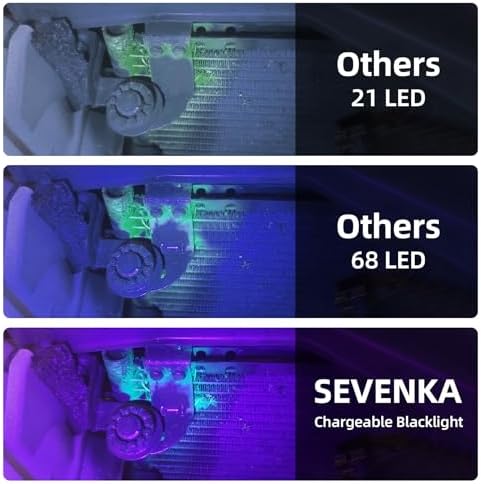 SEVENKA Air Conditioner Leak Detector, Professional Rechargeable AC Leak Detector Kit, AC UV Dye Leak Detection with UV Protective Glasses, Portable Bag