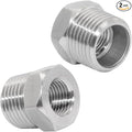 Joywayus Hex Head 1/2 NPT Male × 1/4 NPT Female Bushing Reducer Pipe Fitting Stainless Steel (Pack of 2)