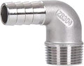 Stainless Steel Elbow 1/4" Hose Barb x1/2" NPT Male 90 Degree Home Brew Pipe Fitting