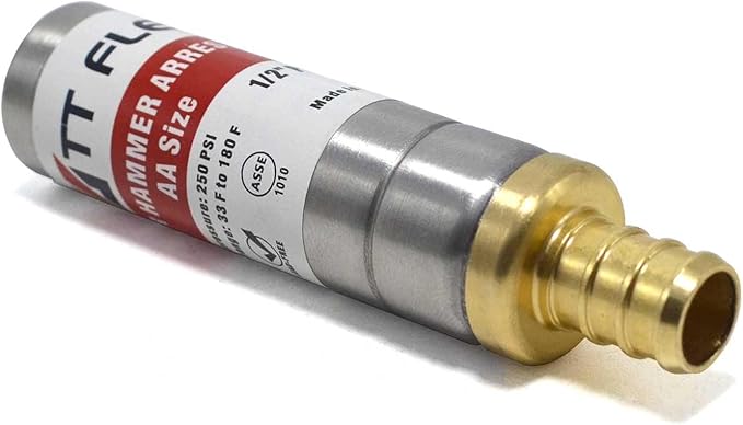 Stainless Steel Water Hammer Arrestor 1/2" Pex Stop Hammering Reduce Banging Pex Crimp Connection