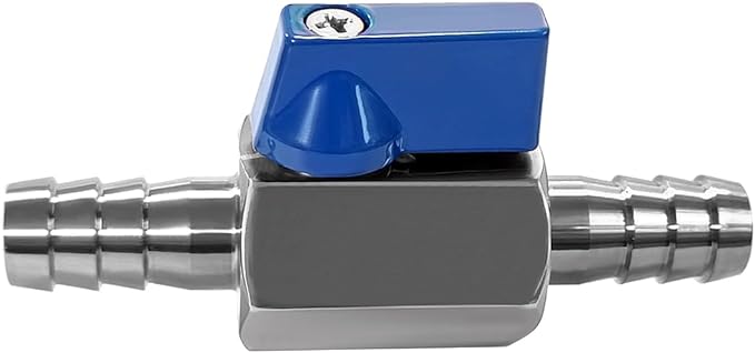 Beduan 1/2” Hose ID Barb Ball Valve 304 Stainless Steel Mini Shut Off Valve for Water Gas Fuel Drip Irrigation and Aquariums