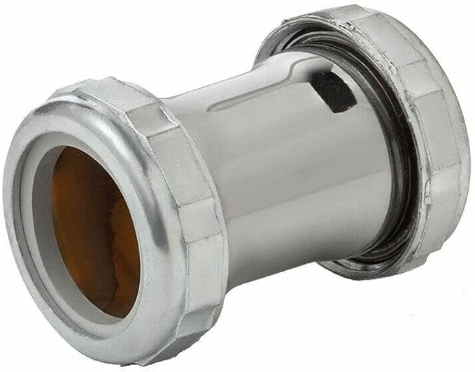 Replacement 1-1/2 Inch Chrome Plated Brass Slip Joint Coupling with Nuts and Washers for Thrifco Plumbing 4400262