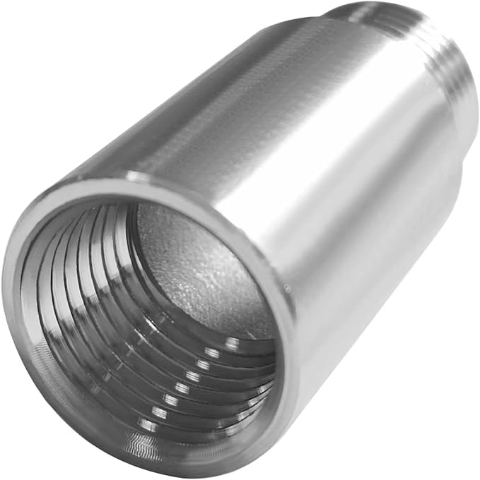 Beduan Stainless Steel Pipe Fittings, 3/4" NPT Male x 3/4" NPT Female Threaded, 4" Length Nipple Cast Pipe (Pack of 2)