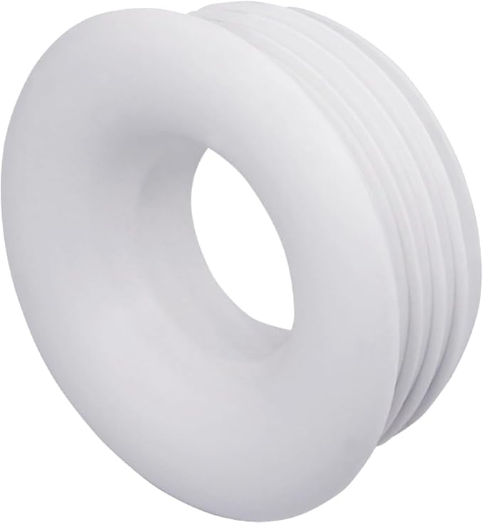 (Pack of 1) White Rubber Sleeve for Drain Pipe, 1.57" x 0.98" (50 x 25 mm) Pipe Connector, Adaptor, and Reducer