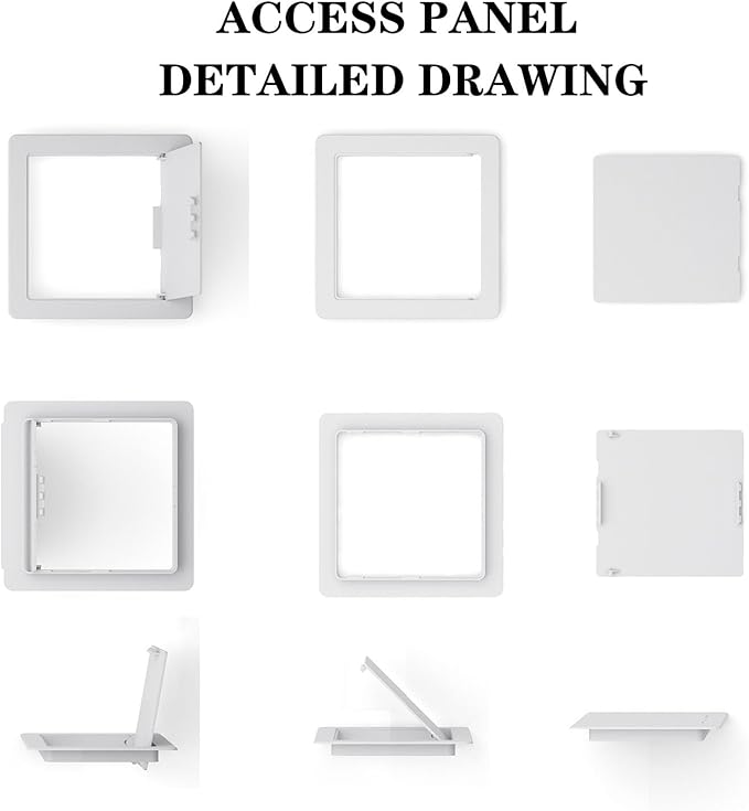 FORLAND Plumbing Access Panel for Drywall Ceiling White 10 x 10 inch Plastic Access Door Removable Hinged Wall Access Panel Reinforced Hinged Panel