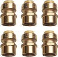 HQMPC Pex Fitting 3/4" Female Npt x 3/4" Push Fitting Straight Coupling Push Fit PEX Fittings Female, Push-to-Connect Copper, CPVC, No Pb Brass Plumbing Fittings (6PCS, 3/4")