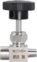 Stainless Steel 304 NPT 1/8 Female to Male Needle Valve for Flow Control in Gas Oil Water Systems, 1PC