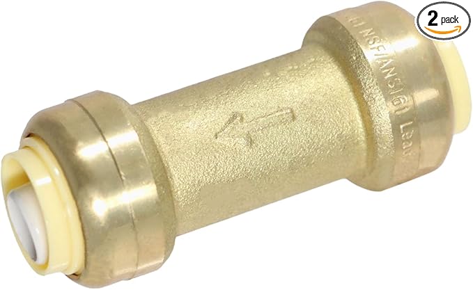 XFITTING Push Fit 1/2 Inch x 1/2 Inch Push Fit Check Valve, 28-4-3=2XX, 2 Pieces