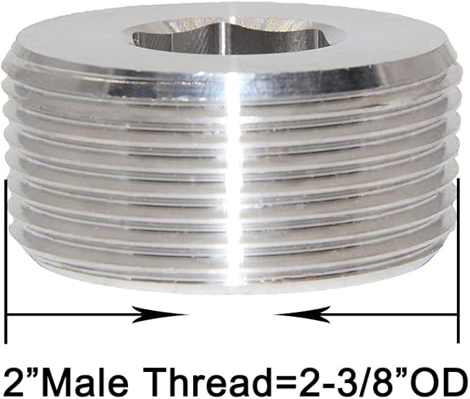 Joywayus Stainless Steel Internal Hex Countersunk Thread Socket Pipe Plug 2"NPT Male